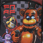 Backpack with cartoon character design featuring 'FNAF' branding