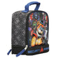 Double-decker lunch bag with cartoon character design on a white background