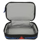 Gray pouch with black zipper and 'Security Breach' branding on a white background