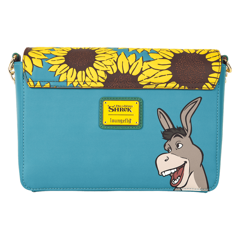 Loungefly Shrek & Donkey nature-inspired crossbody bag with vibrant flower print

