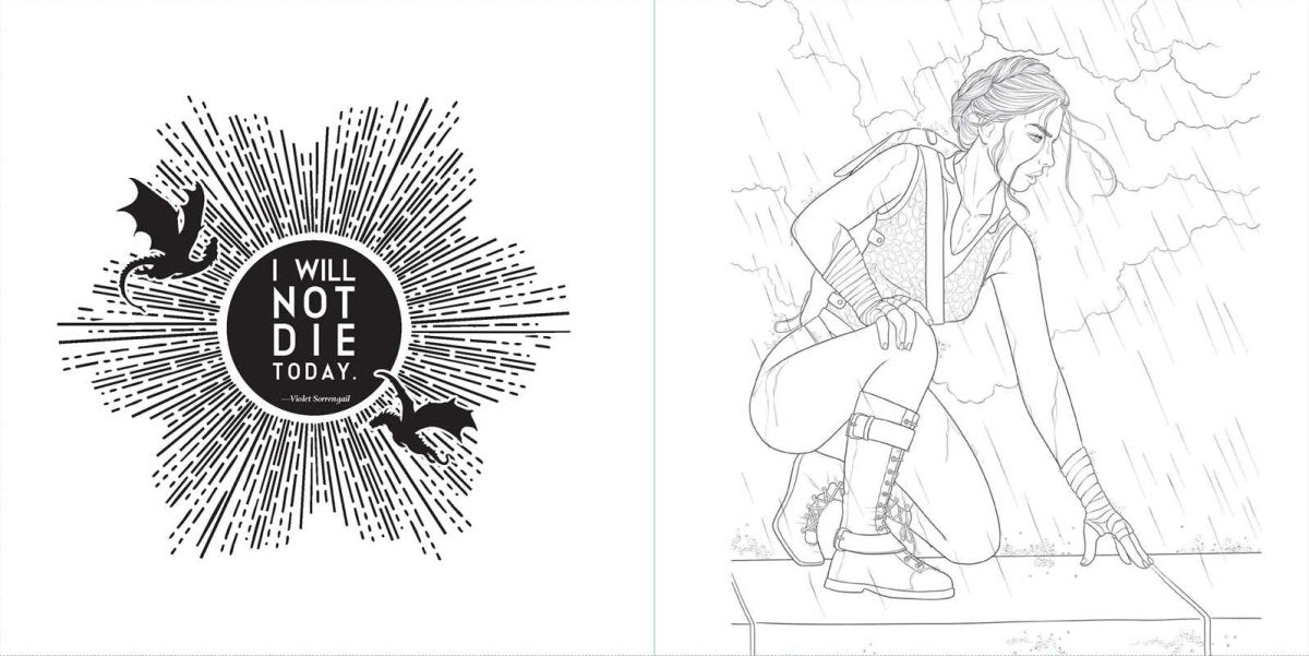Black and white illustration of a character with text 'I Will Not Die Today' on a white background