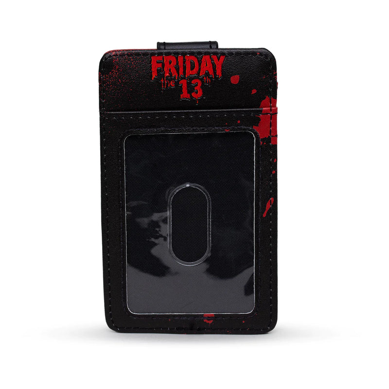 Friday the 13th Jason Hockey Mask Black Red, Vegan Leather Horror Movies Wallet, Character Wallet ID Card Holder