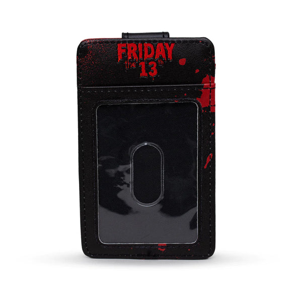 Friday the 13th Jason Hockey Mask Black Red, Vegan Leather Horror Movies Wallet, Character Wallet ID Card Holder - Leo's Treasure Box