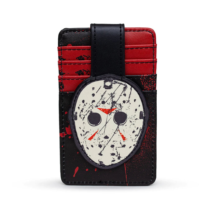 Friday the 13th Jason Hockey Mask Black Red, Vegan Leather Horror Movies Wallet, Character Wallet ID Card Holder - Leo's Treasure Box