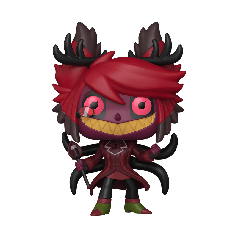 Funko Pop! vinyl figure with red hair and black horns on a white background