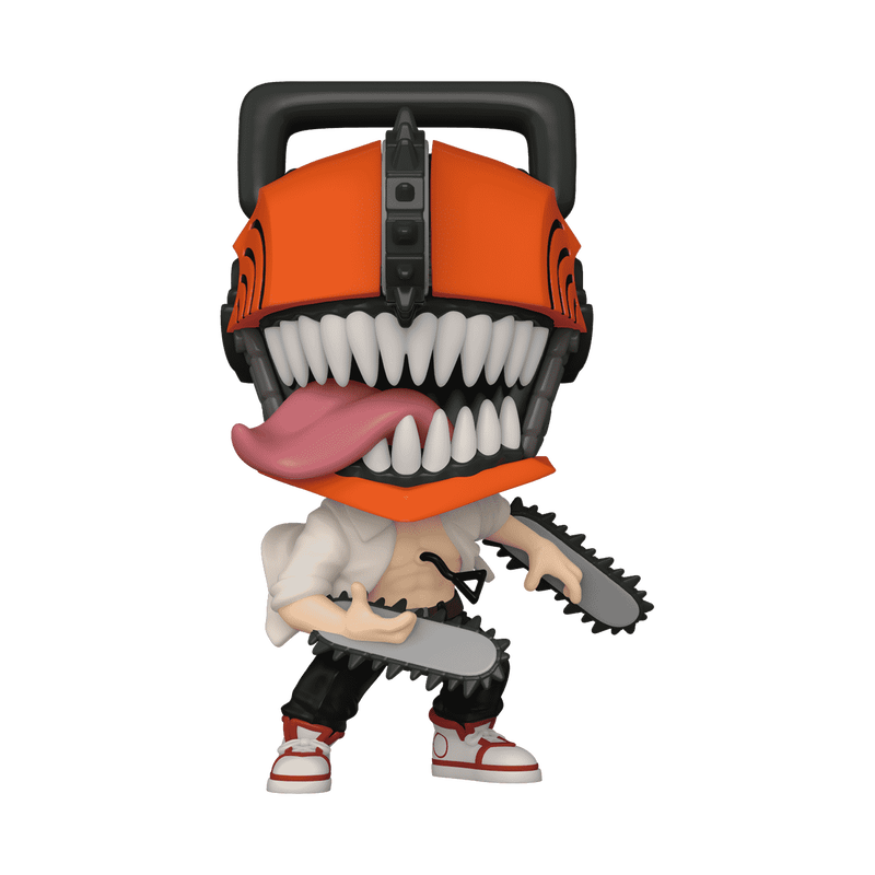 Funko Pop! vinyl figure with a chainsaw helmet and chainsaw, on a white background
