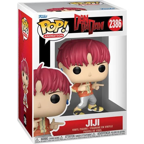 Funko Pop! vinyl figure packaging with Jiji from Dan dan Dan on a white background