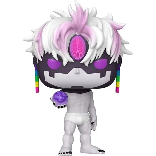 Funko Pop! vinyl figure with white and purple hair, purple face paint, and rainbow accents on a white background