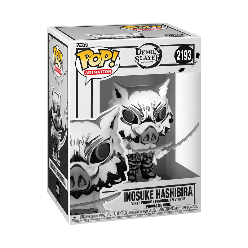 Funko Pop! vinyl figure packaging of Inosuke Hashibira from Demon Slayer on a white background