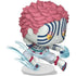 Funko Pop! vinyl figure with pink hair and white outfit on a white background