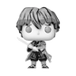 Black and white figurine with a sword on a white background