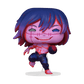 Colorful figurine with stylized design on a white background