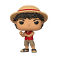 Funko Pop! vinyl figure of a character with a straw hat and red shirt on a white background