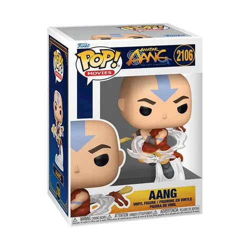Funko Pop! Movies Aang vinyl figure from Avatar: The Last Airbender, number 2106, in its original window box packaging.
