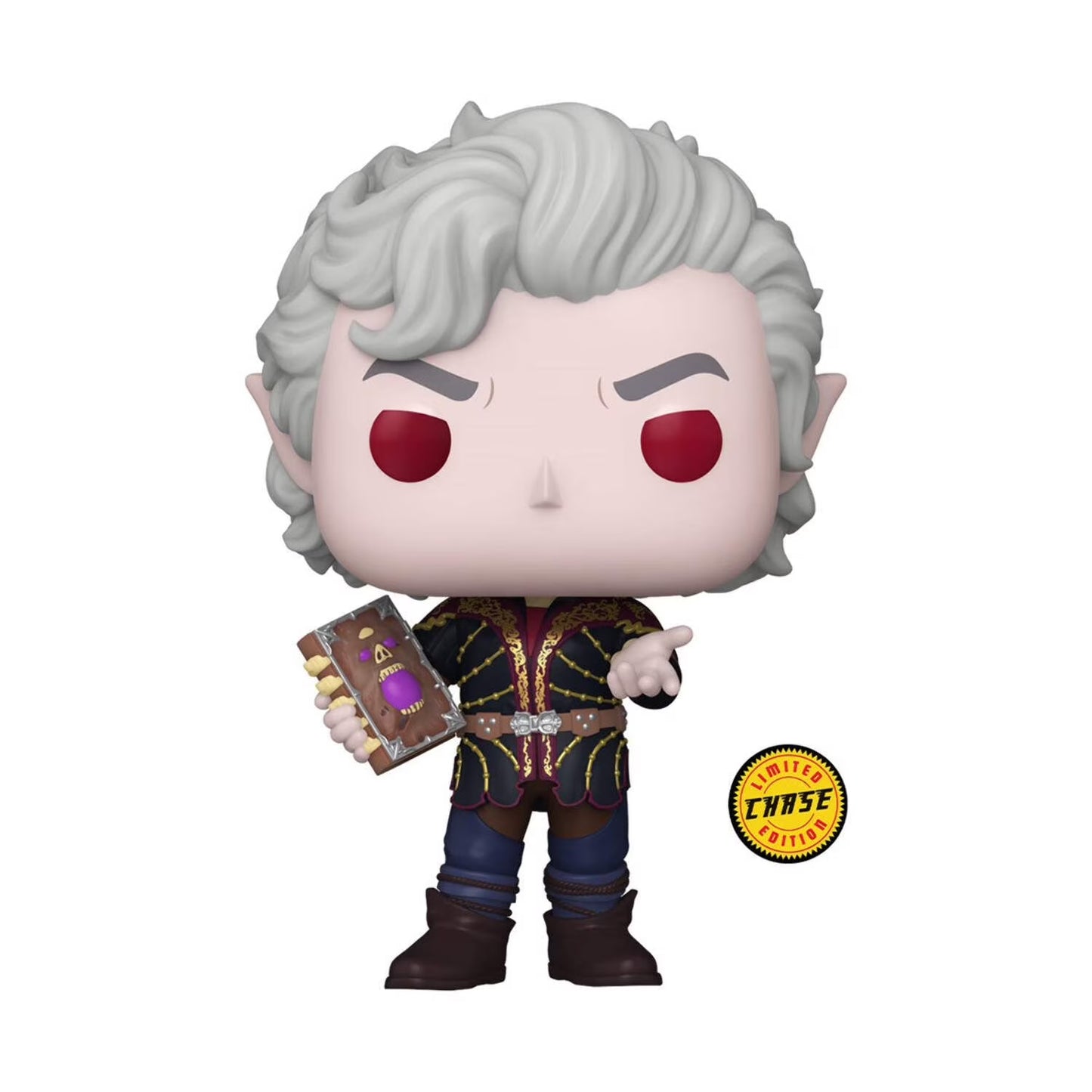 Funko Pop! vinyl figure of a fantasy character with white hair, red eyes, and pointed ears, holding a book. The figure is shown against a plain white background with a yellow 'Limited Edition' sticker on the right.