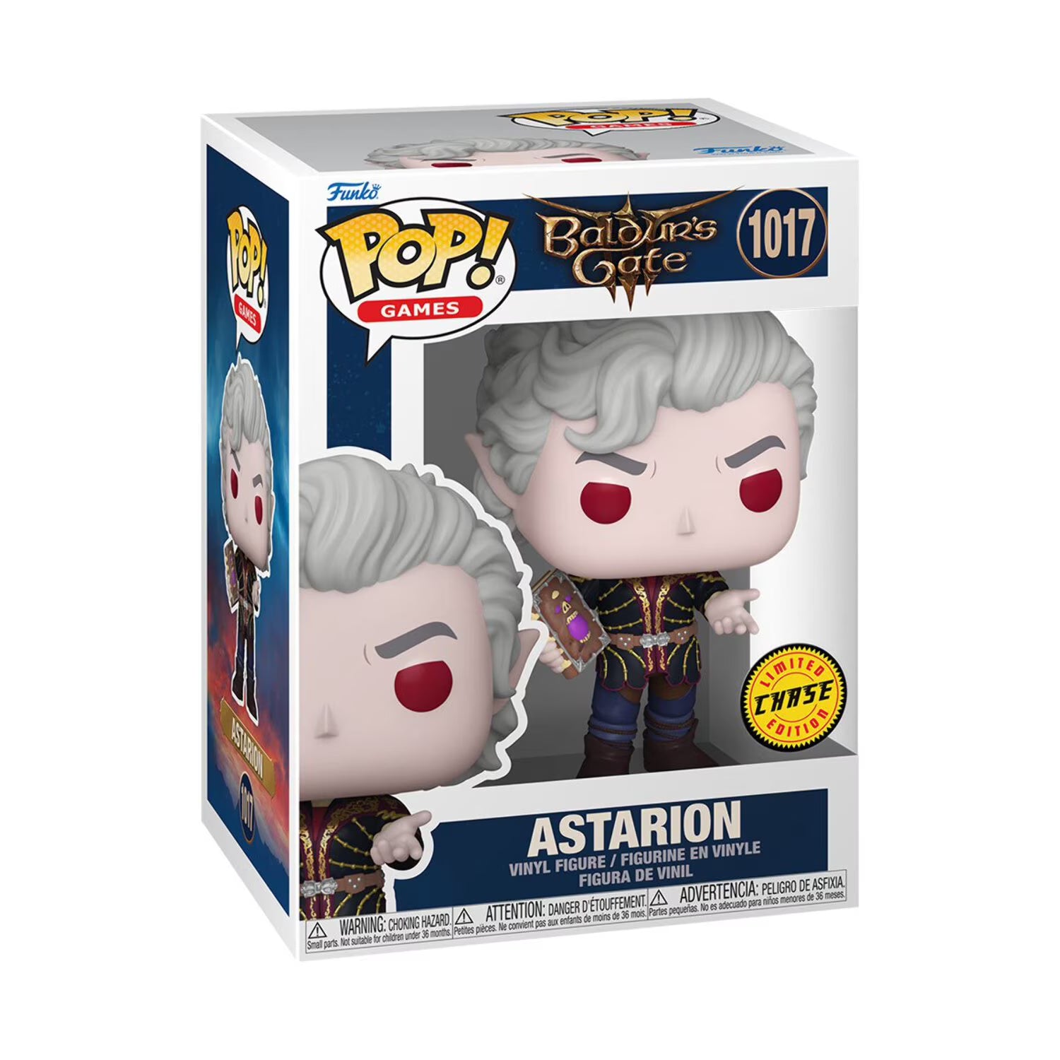 Funko Pop! vinyl figure packaging for Astarion from Baldur's Gate with Chase Edition label.