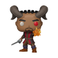 Funko Pop! vinyl figure with a character holding a sword and emitting fire, on a white background