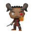 Funko Pop! vinyl figure with a character holding a sword and emitting fire, on a white background