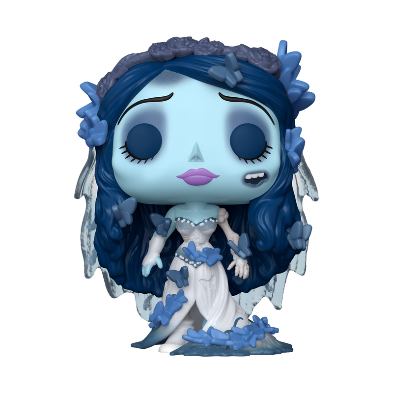 Funko Pop! vinyl figure with blue hair and white outfit on a white background
