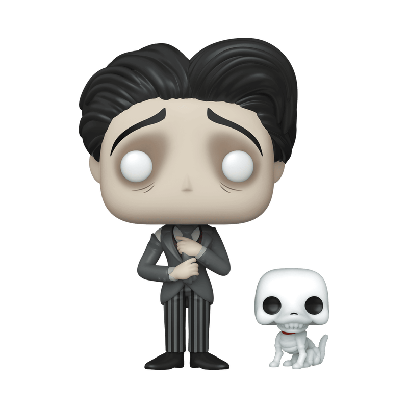 Funko Pop! vinyl figure of a character in a suit with a smaller skeleton figure on a white background