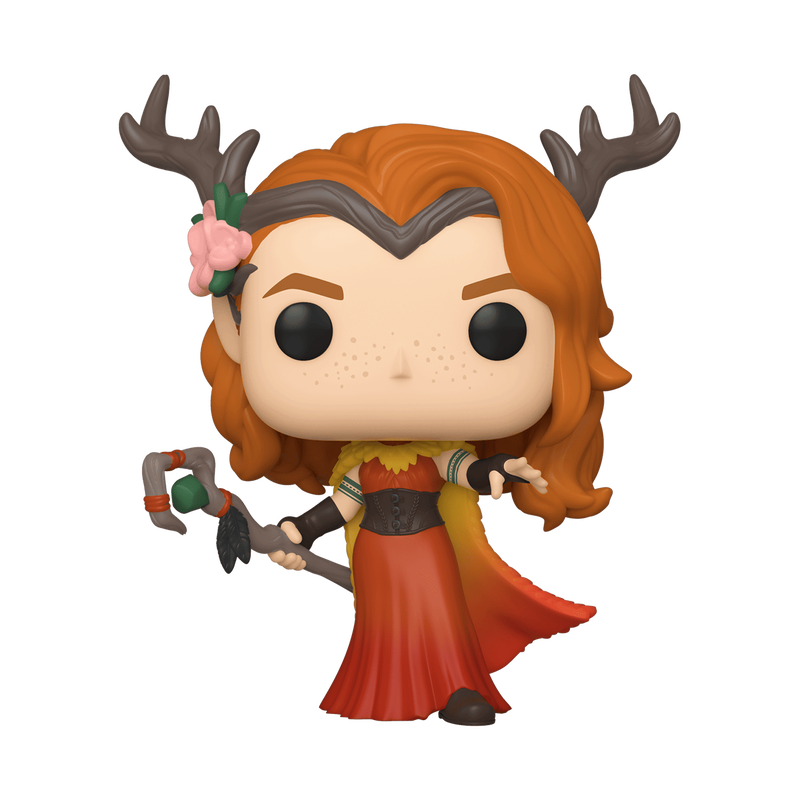 Funko Pop! vinyl figure of a character with red hair, antlers, and a bow on a white background