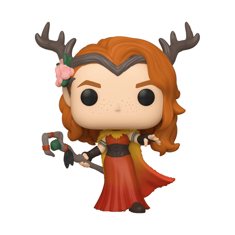 Funko Pop! vinyl figure of a character with red hair, antlers, and a bow on a white background