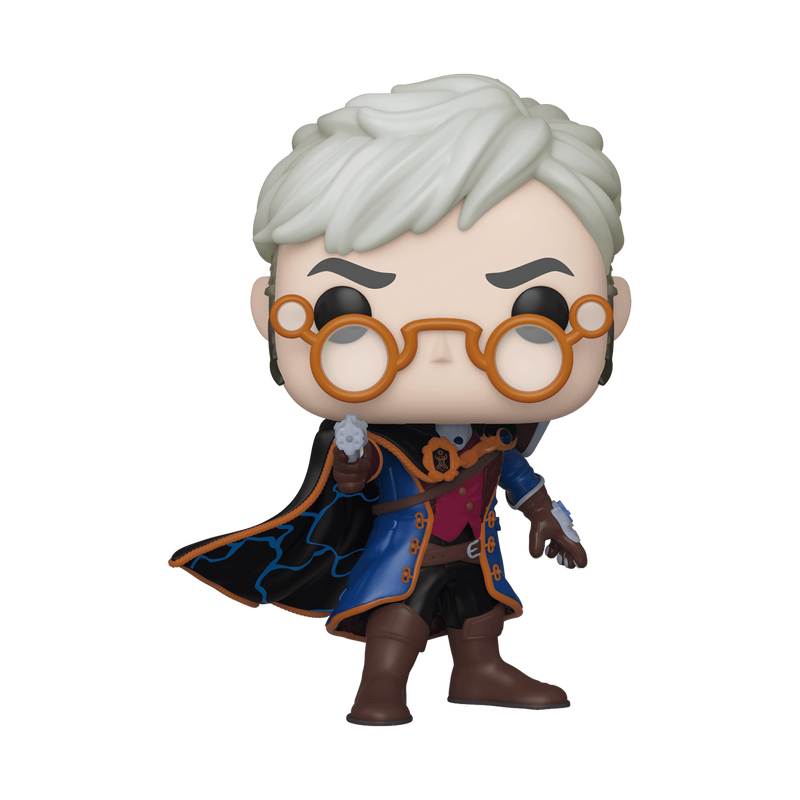 Funko Pop! vinyl figure of a character with white hair and glasses on a white background