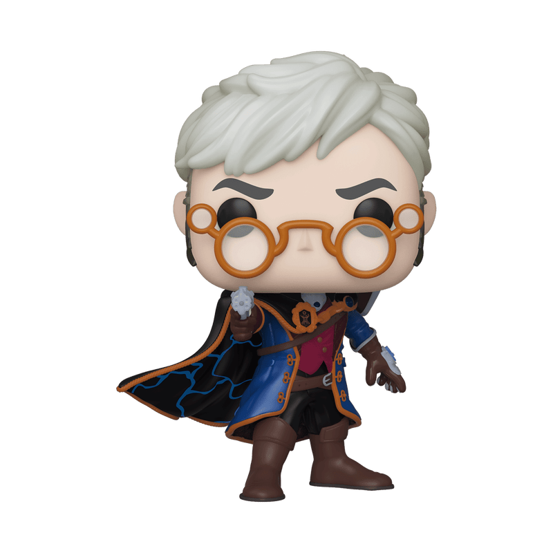 Funko Pop! vinyl figure of a character with white hair and glasses on a white background