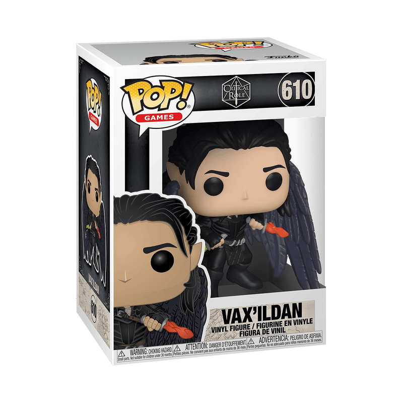 Funko Pop! vinyl figure packaging with Vax'ildan on a white background