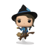 Funko Pop! vinyl figure of a witch on a broomstick with a blue hat on a white background