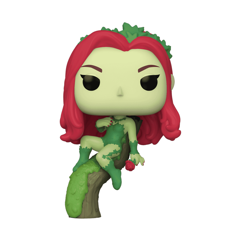 Funko POP! DC Comics Poison Ivy Vinyl Figure #03 featuring the iconic Batman villain with vibrant red hair and leafy green costume in the official collector window box.