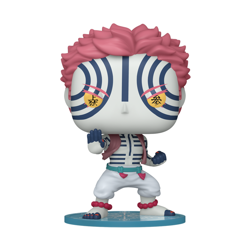 Front view of Funko POP! Demon Slayer Akaza Vinyl Figure #2043 collectible in Akaza's signature battle-ready pose.
