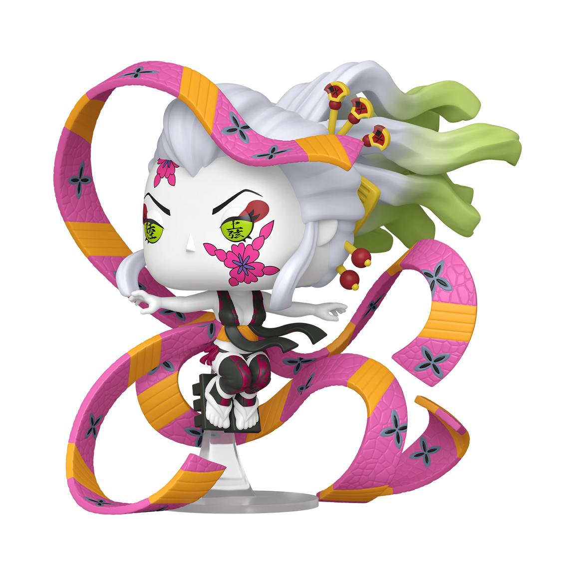 Front view of Funko POP! Demon Slayer Daki Vinyl Figure #1841 collectible showcasing Daki with her iconic hairstyle and obi sashes.