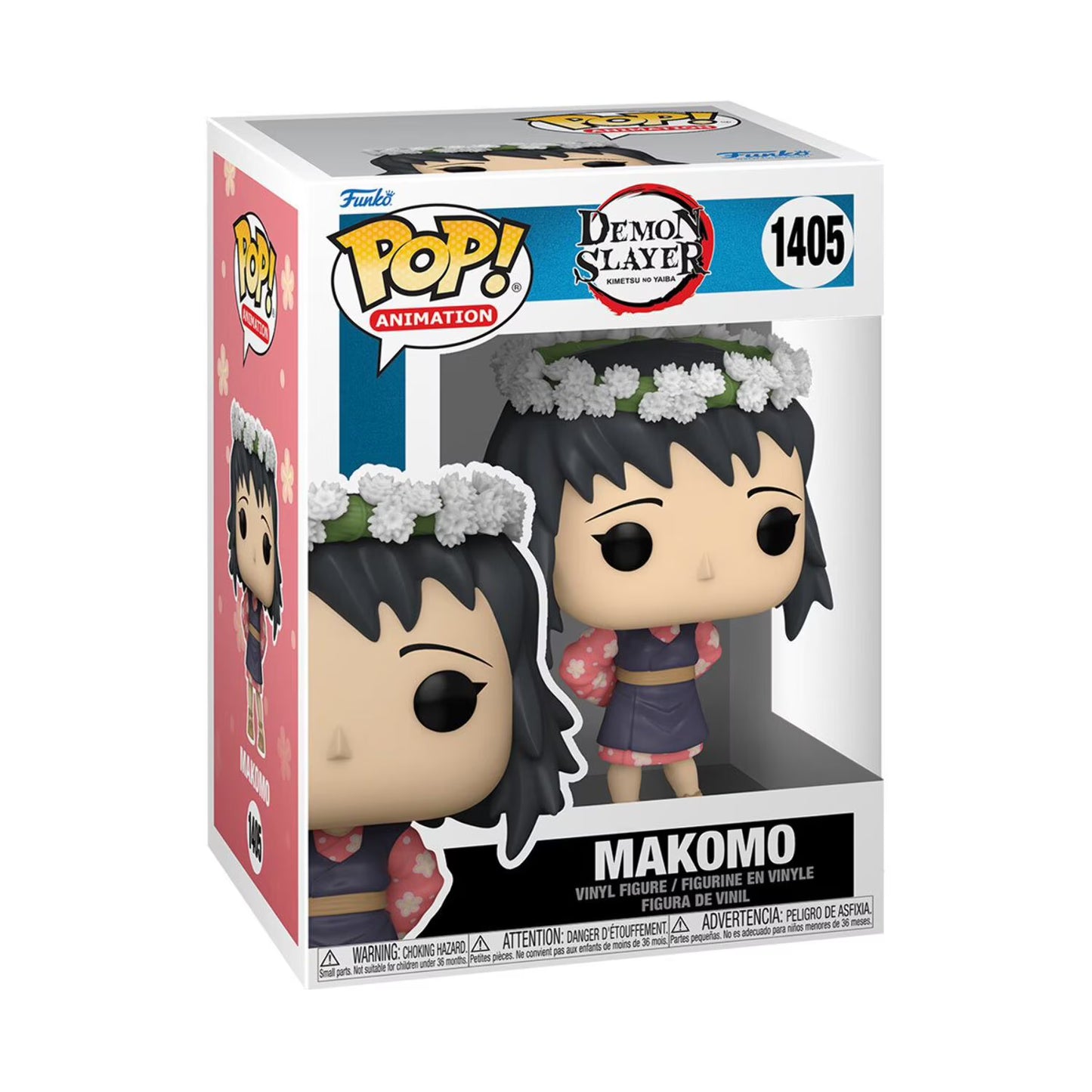 Funko POP! Demon Slayer Makomo Vinyl Figure #1405 featuring Makomo in her traditional kimono with fox mask.