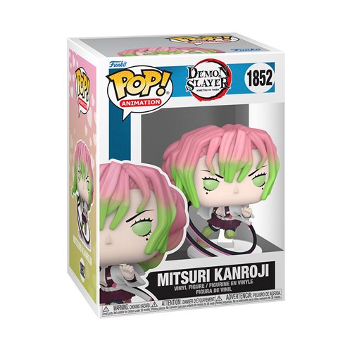 Funko POP! Demon Slayer Mitsuri Kanroji Attack Vinyl Figure #1852 featuring the Love Hashira in an action pose.