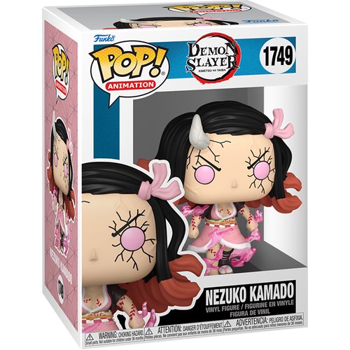 Funko POP! Demon Slayer Nezuko Kamado Vinyl Figure #1749 wearing her pink kimono and bamboo muzzle.