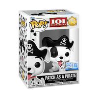 Funko Pop! vinyl figure packaging featuring a dog dressed as a pirate, with '101 Dalmatians' branding.