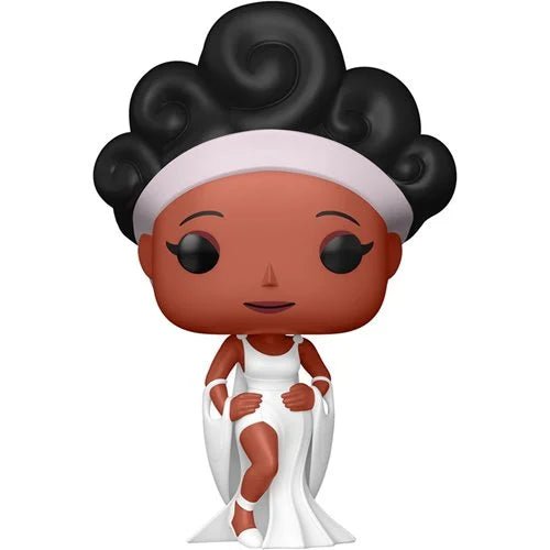 Funko Pop! vinyl figure of a character with styled hair and a white dress on a white background