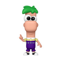 Cartoon character figurine with green hair and purple pants 