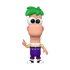 Cartoon character figurine with green hair and purple pants 