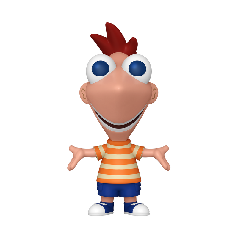 Cartoon character figurine with red hair, striped shirt, and blue shorts