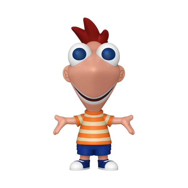 Cartoon character figurine with red hair, striped shirt, and blue shorts