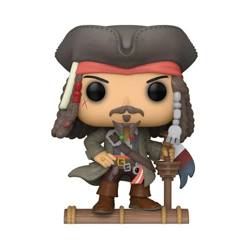 Pirate figurine with a hat and sword on a white background