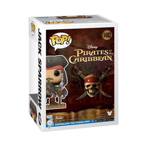 Funko Pop! packaging for Jack Sparrow from Pirates of the Caribbean on a white background