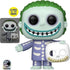 Funko Pop! vinyl figure of barrel featuring green hair, a purple skeleton-patterned suit, and holding a white skull. Includes a &