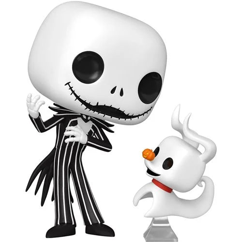 Funko Pop! vinyl figures of Jack Skellington and Ghostface standing side by side on a plain white background.