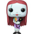 Funko Pop! vinyl figure of Sally from The Nightmare Before Christmas, featuring her signature red hair, stitched face, and holding a black cat, set against a plain white background.