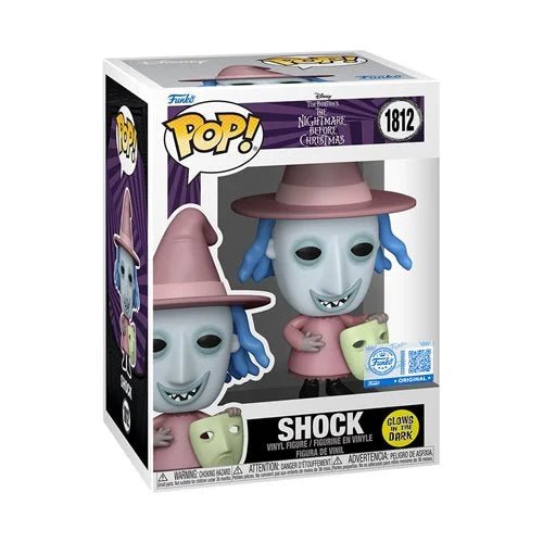Funko Pop! vinyl figure of Shock from Disney's The Nightmare Before Christmas, number 1812, in its original window box packaging.