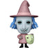 Funko Pop! vinyl figure of the character The Wicked Witch of the City, featuring a pale blue-gray mask, blue hair, a pink hat and dress, and holding a light green mask, on a white background.