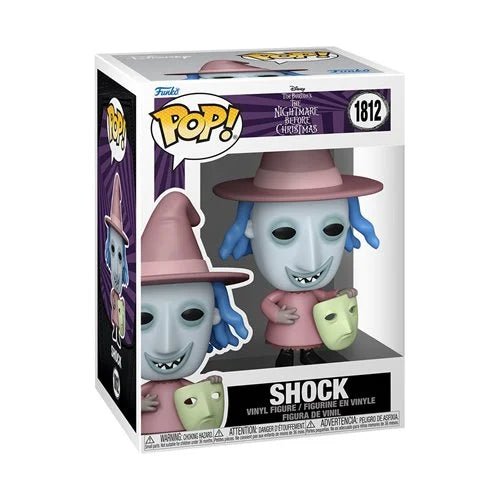 Funko Pop! vinyl figure of Shock from Disney's The Nightmare Before Christmas, number 1812, shown in its original window box packaging.